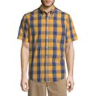 St. John's Bay Short Sleeve Plaid Button-front Shirt