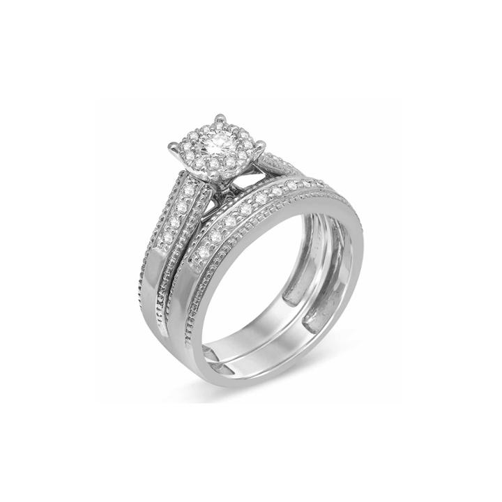 Womens 5/8 Ct. T.w. Genuine Diamond 14k Gold Bridal Set