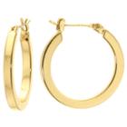 Sparkle Allure Gold Over Brass High Polish Square Click-top Brass Hoop Earrings