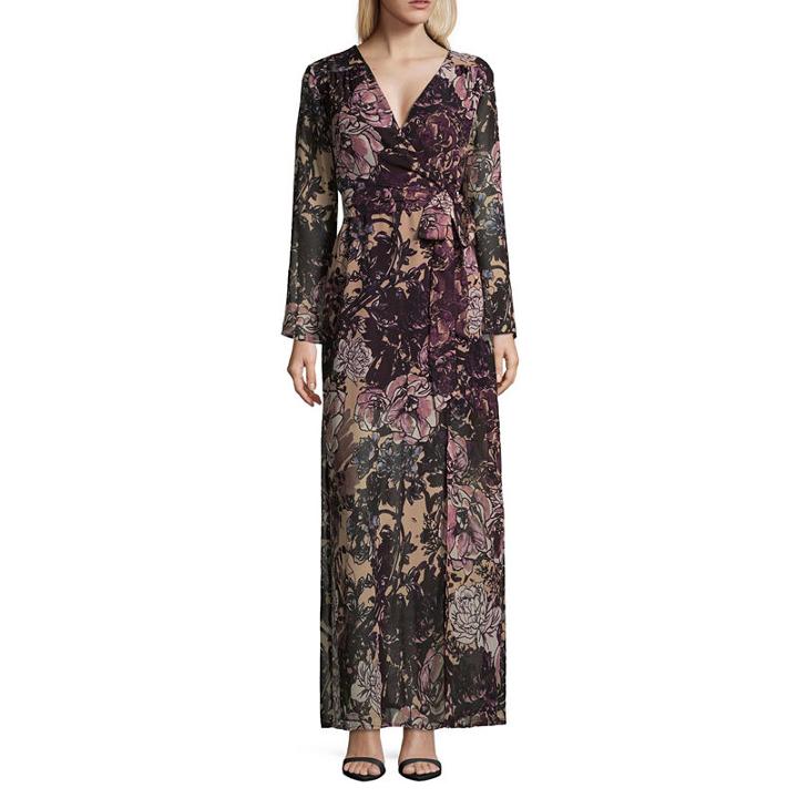 Weslee Rose Long Sleeve Wrap Boho Maxi