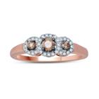 Womens 1/3 Ct. T.w. White Diamond 10k Gold 3-stone Ring