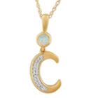 C Womens Lab Created White Opal 14k Gold Over Silver Pendant Necklace