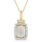Womens 10k Gold Lab-created Opal & 1/4 Ct. T.w. Diamond Pendant Necklace