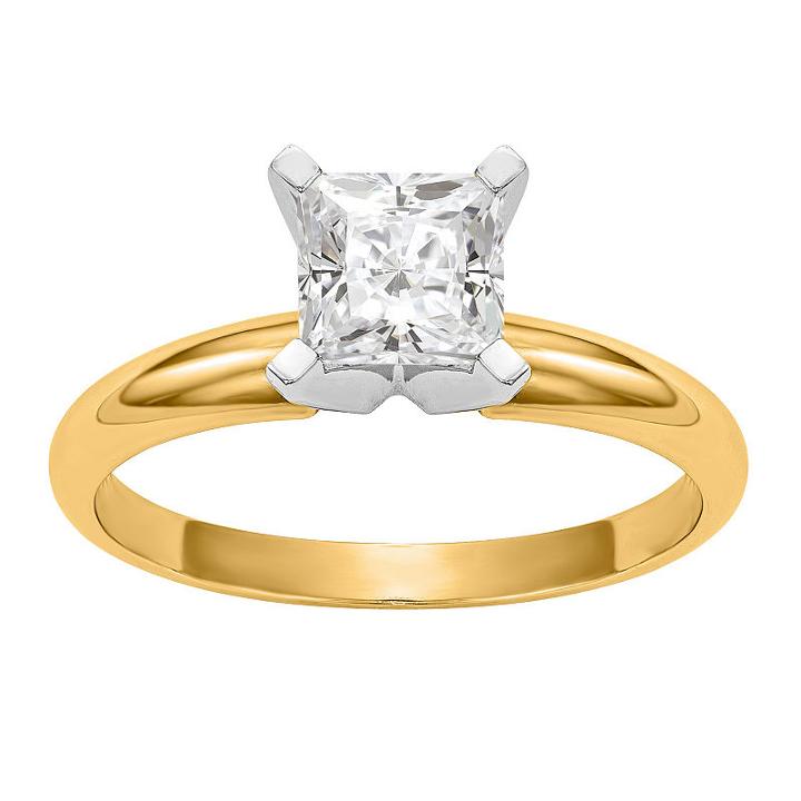 Womens 1/2 Ct. T.w. Moissanite White Round Engagement Ring