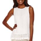 Liz Claiborne Sleeveless Fringe Top