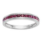 Womens High Pressure/high Temperature Red Ruby 14k Gold Wedding Band