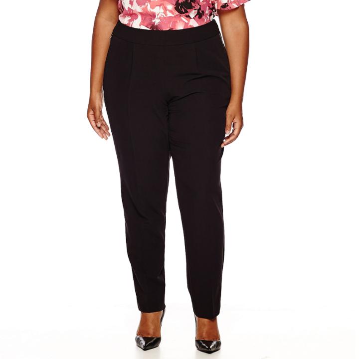 Worthington Double Zipper Slim Fit Pants - Plus