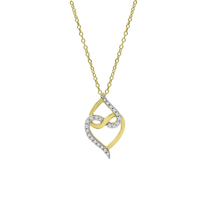Womens 1/5 Ct. T.w. Genuine White Diamond 10k Gold Over Silver Infinity Pendant Necklace