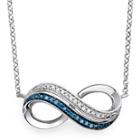 Infinite Promise 1/10 Ct Tw White & Color-enhanced Blue Diamond Pendant Necklace