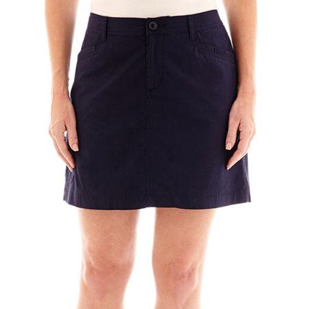 St. John's Bay Poplin Cargo Skort - Petite
