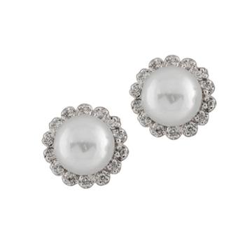 Splendid Pearls 1/4 Ct. T.w. White Pearl 14k Gold Stud Earrings
