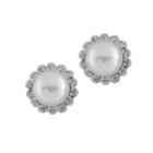 Splendid Pearls 1/4 Ct. T.w. White Pearl 14k Gold Stud Earrings