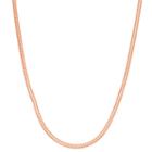 14k Rose Gold Over Silver Solid Snake 24 Inch Chain Necklace