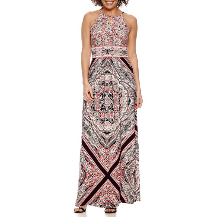 London Times Sleeveless Maxi Dress-petites