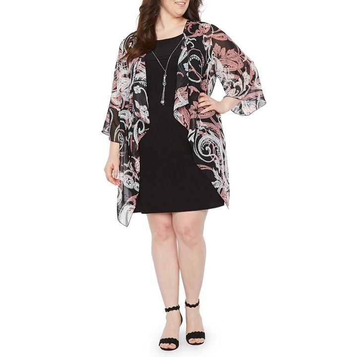 Jump Apparel Sleeveless Jacket Dress-plus