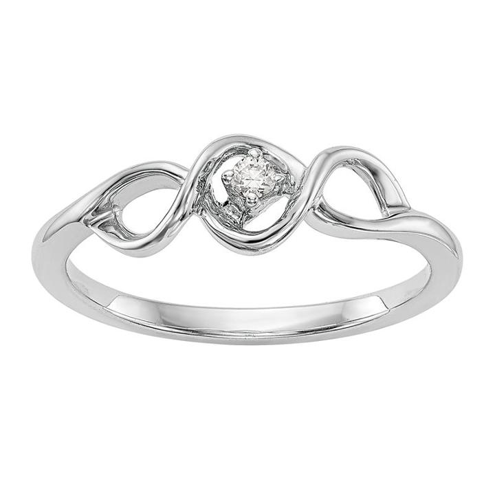 Promise My Love Womens Diamond Accent Round White Diamond 14k Gold Promise Ring