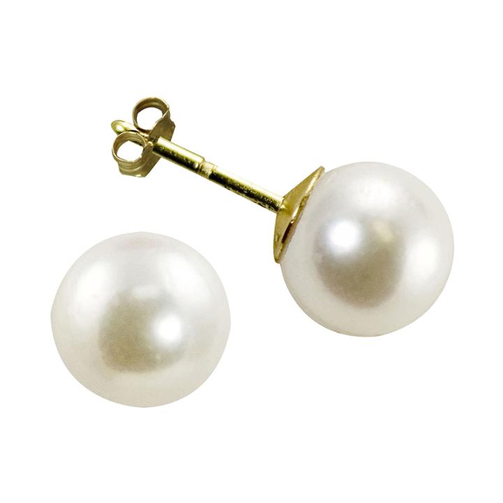 Certified Sofia&trade; Cultured 6-6.5mm Freshwater Pearl 10k Gold Stud Earrings