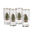 Spode Christmas Tree Set Of 4 Gold-rim Highball Glasses