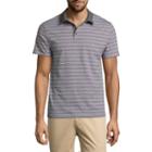 Claiborne Short Sleeve Stripe Cotton Polo Shirt