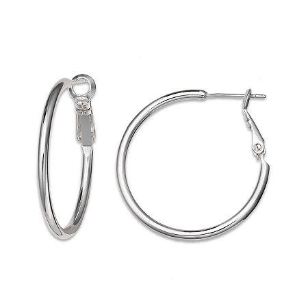 Silver-plated Polished Hoop Earrings