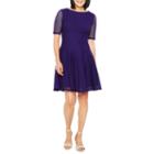 Danny & Nicole Elbow Sleeve Lace Circles Fit & Flare Dress