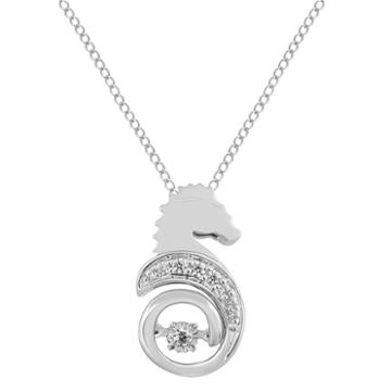Enchanted Disney Fine Jewelry Womens Diamond Accent Genuine White Diamond The Little Mermaid Pendant Necklace