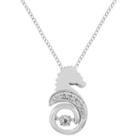 Enchanted Disney Fine Jewelry Womens Diamond Accent Genuine White Diamond The Little Mermaid Pendant Necklace