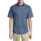 Claiborne Short Sleeve Pattern Button-front Shirt
