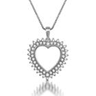 Womens 1/2 Ct. T.w. White Diamond 10k Gold Heart Pendant Necklace