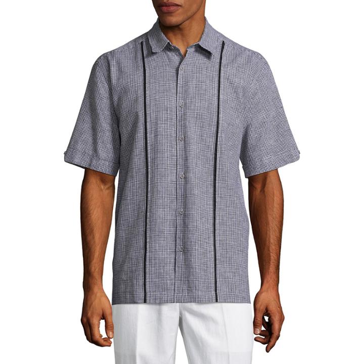 Havanera Short Sleeve Gingham Button-front Shirt