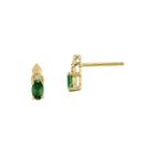Genuine Emerald And Diamond-accent 14k Yellow Gold Earrings