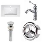 30-in. W 1 Hole Ceramic Top Set In White Color - Cupc Faucet Incl. - Overflow Drain Incl.