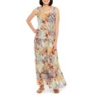 Black Label By Evan-picone Sleeveless Floral Maxi Dress