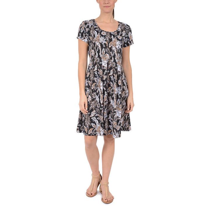 Ny Collection Fit And Flare Pleated Dress
