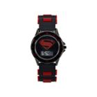 Dc Comics Batman Vs. Superman Lcd Dial Black And Red Silicone Strap Watch