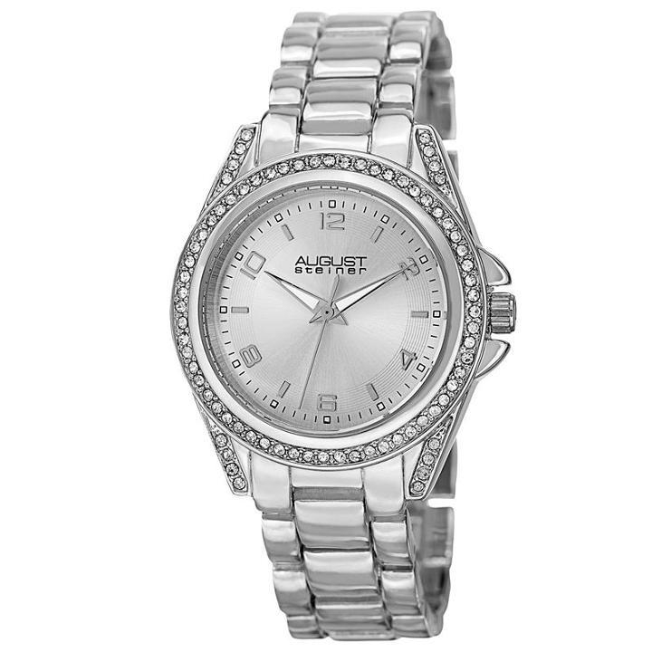 August Steiner Womens Silver Tone Strap Watch-as-8149ss