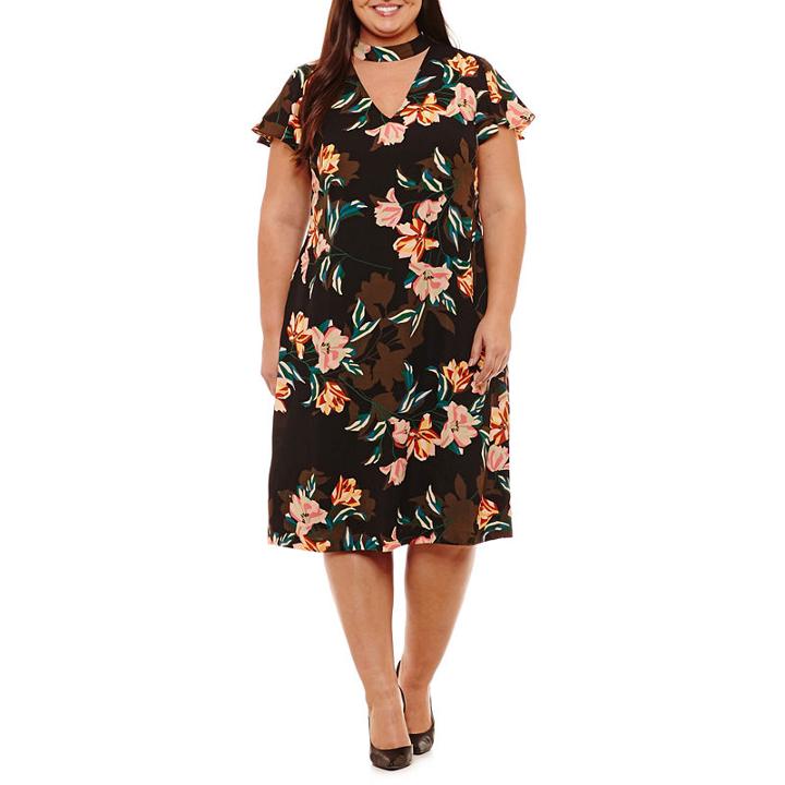 Dr Collection Short Sleeve Sheath Dress - Plus