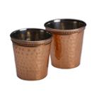Mikasa Set Of Two Solid Copper Hammered Shot Glasses 20z 2-pack Shot Glass