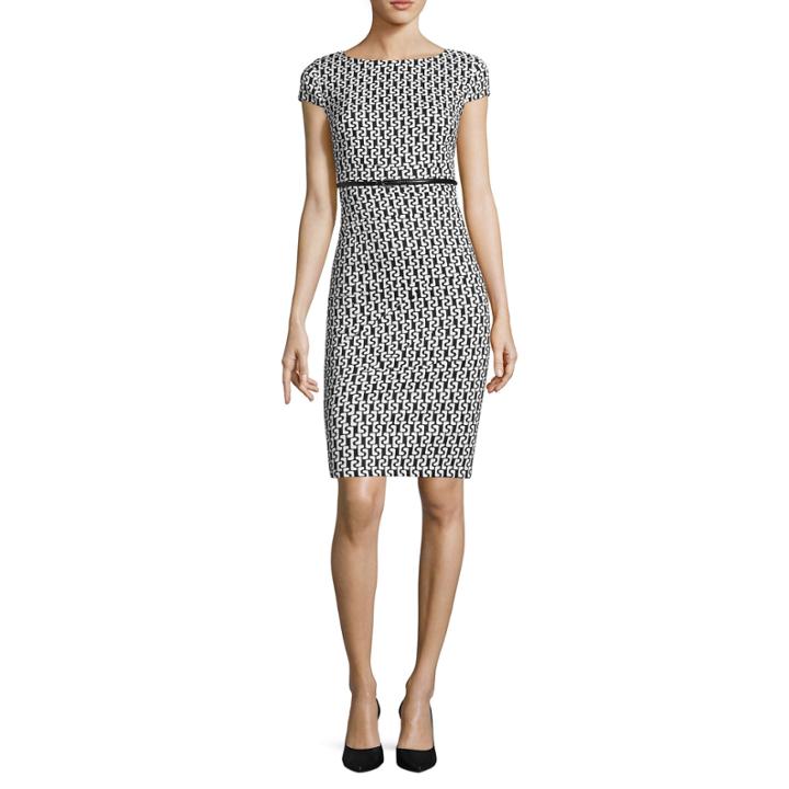 Alyx Short Sleeve Diamond Sheath Dress