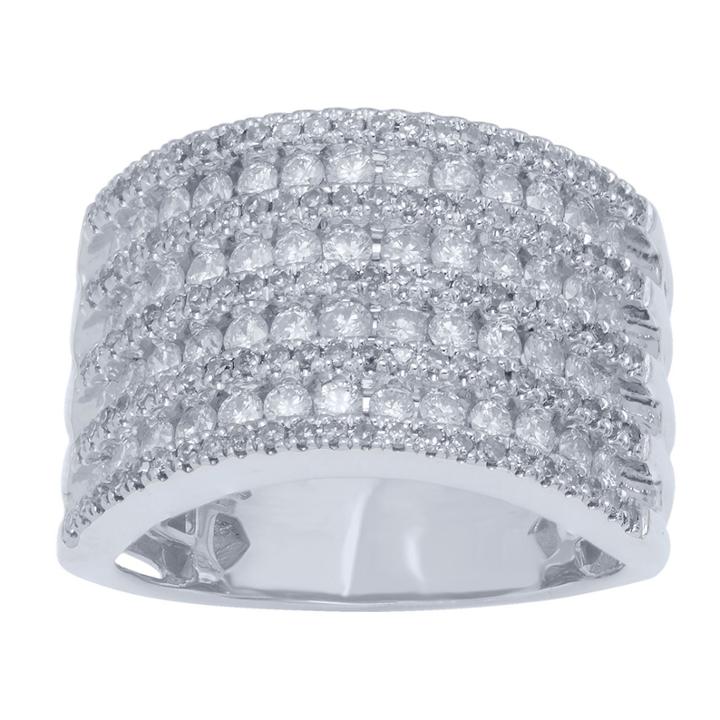Womens 1 1/2 Ct. T.w. White Diamond 10k Gold Band