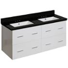 47.5-in. W Wall Mount White Vanity Set For 3h4-in. Drilling Black Galaxy Top White Um Sink