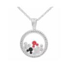 Disney Mickey Mouse Brass Cubic Zirconia Floating Pendant Necklace