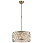 Paris Collection 4 Light With Clear And Golden Teak Crystal Pendant