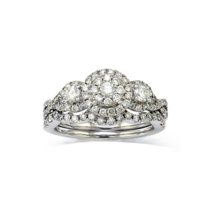 Limited Quantities 1 Ct. T.w. Diamond 10k White Gold Bridal Ring Set