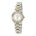 Armitron Now Womens Crystal-accent Two-tone Brass Watch