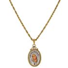 1928 Symbols Of Faith Religious Jewelry Womens Purple Oval Pendant Necklace