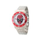 Marvel Mens Deadpool Silver-tone Stainless Steel Bracelet Watch