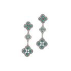 Jardin Silver-tone Filigree Trefoil Dangle Earrings