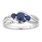 Womens 1/7 Ct. T.w. Blue Sapphire 10k Gold Cocktail Ring