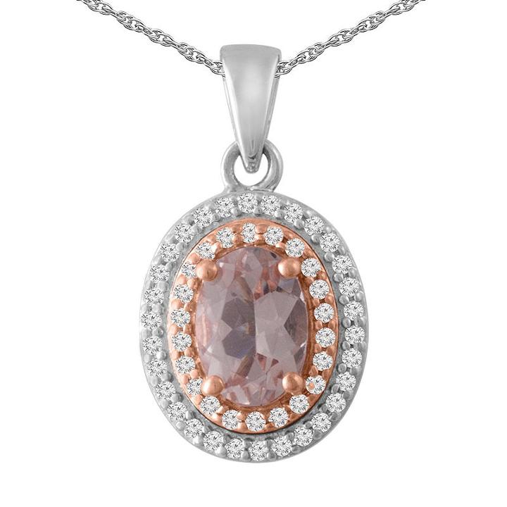 Womens 1/6 Ct. T.w. Champagne Morganite 10k Gold Pendant Necklace